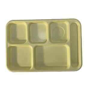 VTG 8 Pcs Cafeteria Food Tray Retro Lunch School Yellow 6 Compartment Cambro 90s